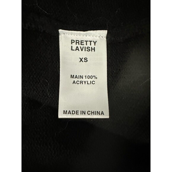 NWT Pretty Lavish Black Knit Wrap Midi Dress Long Sleeve Bodycon A-line Size XS - Picture 6 of 7